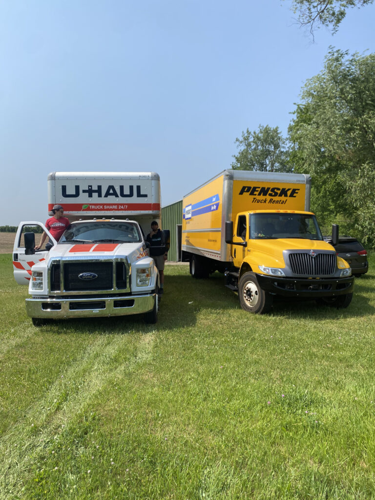 2 moving trucks in st.joesph, mi. one is penkse and the other is a uhual