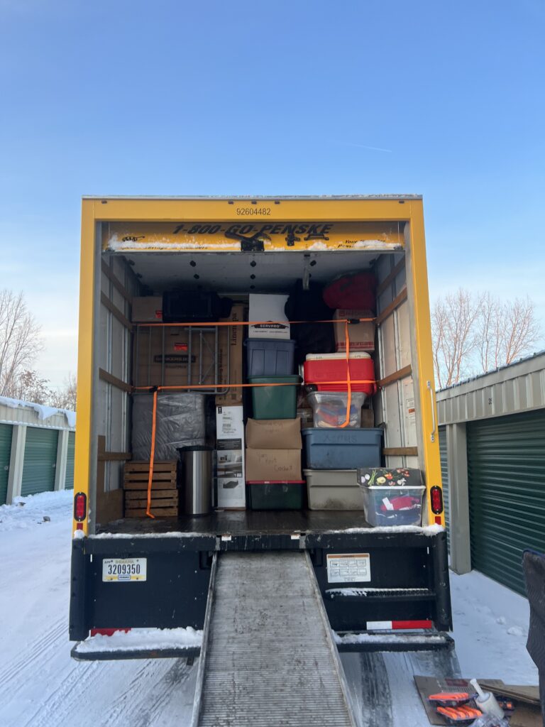 Penkse truck packed by a mover in southbend, IN